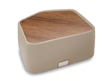 NEL - Leather coffee table with wooden top by Max Divani - view 2